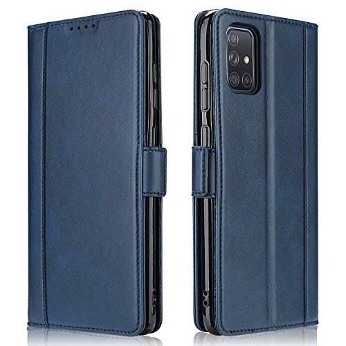 ProCase Funda Cartera Galaxy A51 2020, Carcasa Billetera con Cierre Magnético Ranuras de Tarjeta para Galaxy A51 (SM-A515F/DS) -Azul