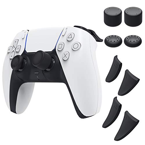 Pulgar Grips Protect Cover para PS5 DualSense Controller - 4 piezas pulgar Stick Grip Cap Joystick Cover y 4pcs L2 R2 Botón Trigger Extenders Compatible con Sony PS5 Dualsense Controller