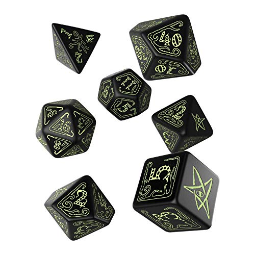 Q-workshop Llamada de Cthulhu - Set de Dados Negro fosforescente