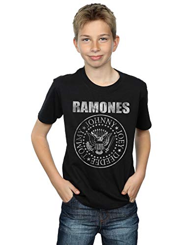 Ramones niños Distressed Seal Camiseta 9-11 Years Negro