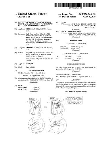 Receiving malfunctioning mobile phone and a dispensing functioning cellular telephone console: United States Patent 9934644 (English Edition)