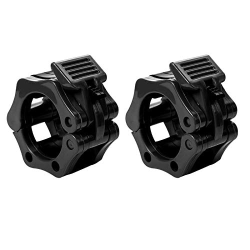 REEHUT Bloqueadores para Barras de Pesas Levantamiento de Pesa Barbell Barra de liberación rápida Barra olímpica Peso Cuello - para Crossfit, con Bloqueo, de liberación rápida (Negro, 1 par) 50mm