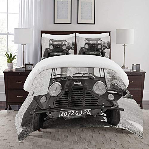 REIOIYE Edredón- Ropa de Cama,Austin Mini moke 1967 Vista Frontal,Microfibra,edredón 1 edredón 220×240CM y 2 Fundas de Almohada 50×80CM