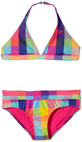 Roxy Rio Halter Set - Bañador de Dos Piezas, Color Azul, Talla DE: 10 Jahre