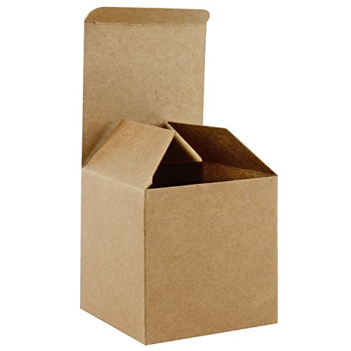 RUSPEPA Cajas De Regalo De Cartón Reciclado - Cajas De Regalo Cuadradas Pequeñas con Tapas para Fiestas Y Manualidades - 8X8X8 cm - Paquete De 20 - Kraft