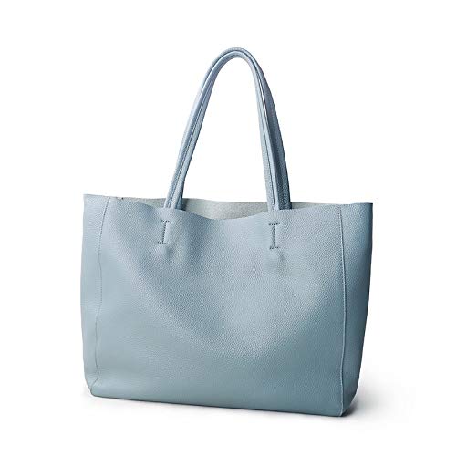 San-Hai Bolsa de Damas Bolsos de Ocio Mujeres limón Amarillo Bolsos de un Hombro para Damas Cuero de Cuero de Cuero de un Hombro Bolsas San-Hai (Color : Blue 36cm, Size : 27cm)