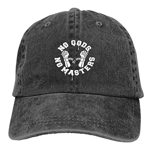 Shiney Day Gorra de béisbol Hombres Mujeres - No Gods No Masters Unisex Soft Casquette Cap Sombrero de Moda Vintage Ajustable