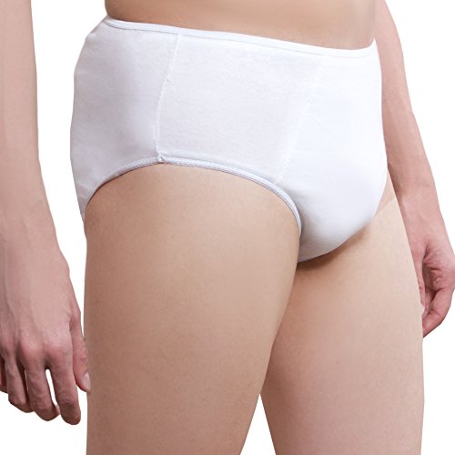 Slips Desechables Suave y Ligera de Algodón para Hombre (Lote de 5) - (2) Medium Caderas 97-99 cm, Blanco