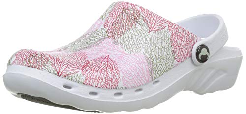 Suecos Oden Coral, Zuecos de Trabajo para Mujer, Multicolor (Estampado 28), 40 EU