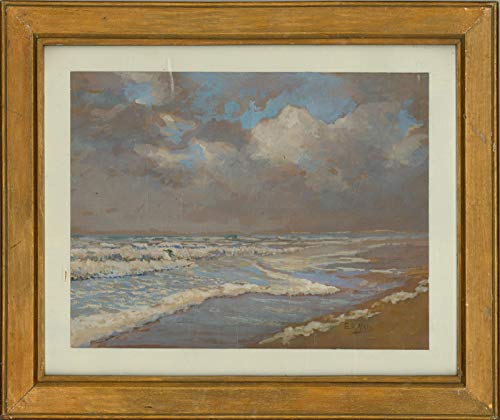 Sulis Fine Art Ernest H. Atkin - Gouache de principios del siglo XX, El borde de la marea