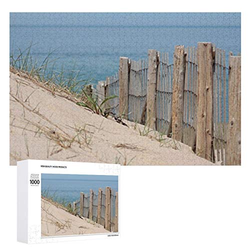 Tamengi Jigsaw Puzzle 500 Piece, Sand Dune and Beach Fence Large Puzzle Game Artwork for Adults Teens Educational Gift Home Decor