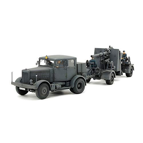 TAMIYA 37027 - Juego de construcción de maquetas (Escala 1:48 Zgm. SS-100 m, 88 mm, Flak37, plástico, para aficiones, Manualidades, Pegado, maqueta, Montaje