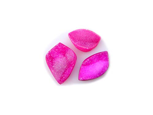 The Best Jewellery Pink Druzy Agate cabochon 3 Piece Lot, 84Ct Natural Gemstone, Mix Shape Cabochon 3 Piece Lot For Jewelry Making SM-5391