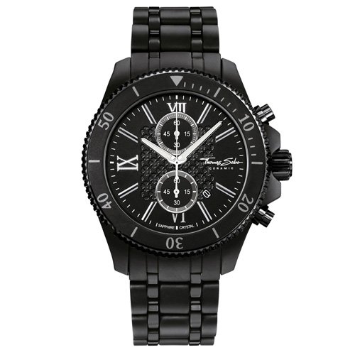 THOMAS SABO Reloj Analógico para Hombre de Cuarzo con Correa en Ceramica WA0164-220-203-44MM