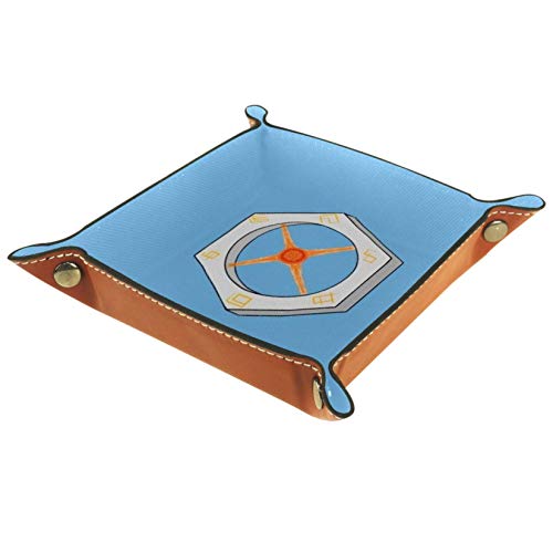 TIZORAX - Caja de almacenamiento de cuero hexagonal para volante