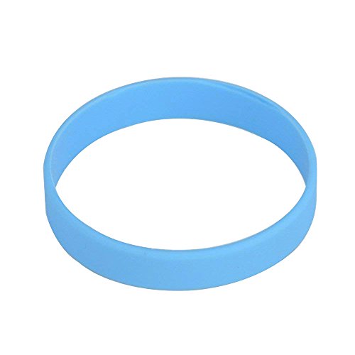 Topelec 25pcs/Juego Blanco de Silicona Pulsera de Goma Pulseras, Azul Celeste