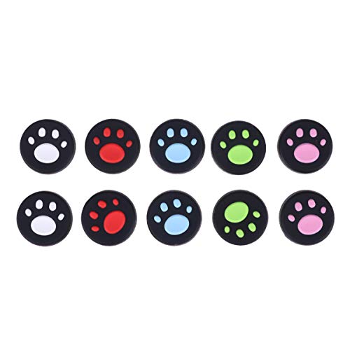 Toyvian 10pcs Joy con Thumb Grip Set Joystick Cap Compatible con Nintendo Switch Silicone Analog Stick Cap para Joy-con Controller