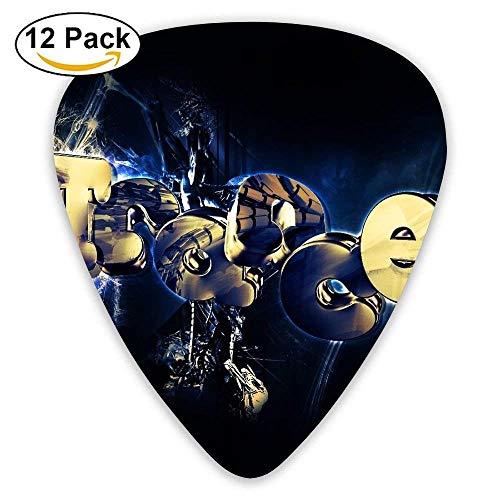 Trance Guitar Picks 12-Pack Set Celluloid Medium Paddles Plectrums 0.46mm/0.71mm/0.96mm Instruments Bass For Guitarist Players