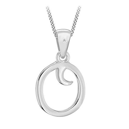 Tuscany Silver 8.44.7564 Cadena con colgante de plata, diamante (0.04), 46 cm, Letra O