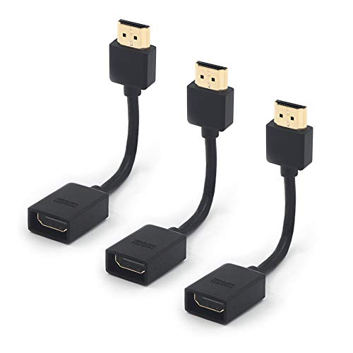 VCE 3 Unidades Alargador HDMI Adaptador HDMI Macho Hembra para TV Stick,Google Chromecast, Roku Stick, PS4 12 cm