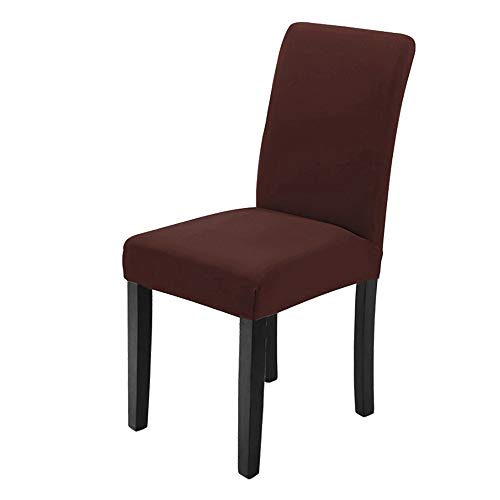 Veakii R Fundas para sillas Pack de 6 Fundas sillas Comedor, Lavable Comedor Asiento Cubre para el Comedor casero Modern Bouquet de la Boda, Hotel, Decor Restaurante (Marrón, Pack de 6)