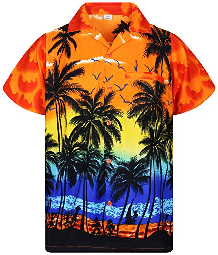 V.H.O. Funky Camisa Hawaiana, Beach, Naranja, M