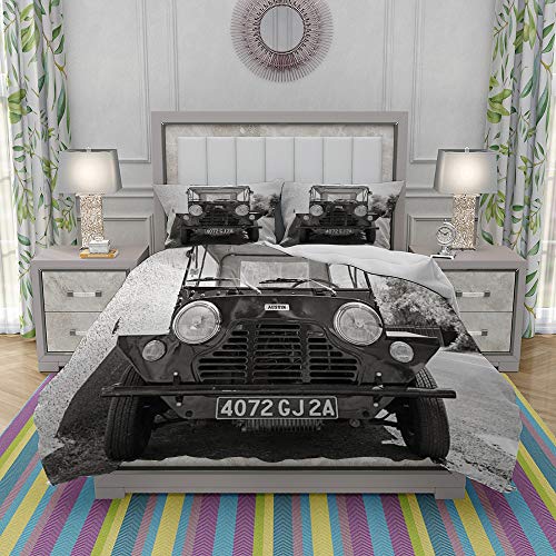 VICCHYY Juego de Funda nordica,Ropa de Cama,Austin Mini Moke 1967 Front View,Microfibra,Edredon 240x260cm con 2 Fundas de Almohada 50x80cm