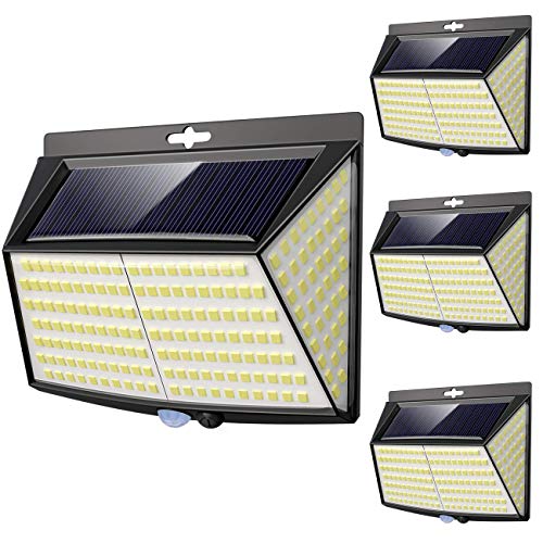 Litogo Luz Solar Exterior 140 LED【4 Pack / 3 Modos】con Sensor de M