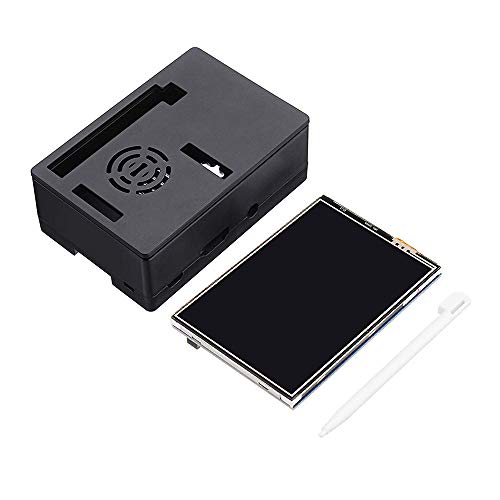 weichuang Electronic Accessories - Carcasa protectora negra + kit de pantalla de 3,5 pulgadas para RPi 3B+/3B/2B accesorios electrónicos accesorios electrónicos