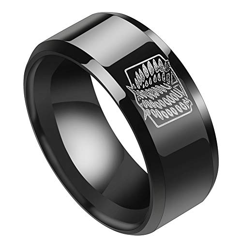 WerNerk - Anillo de Acero Inoxidable con diseño de Alas de Regimiento de Exploración de Titan para Hombre, Grabado, Negro, #7