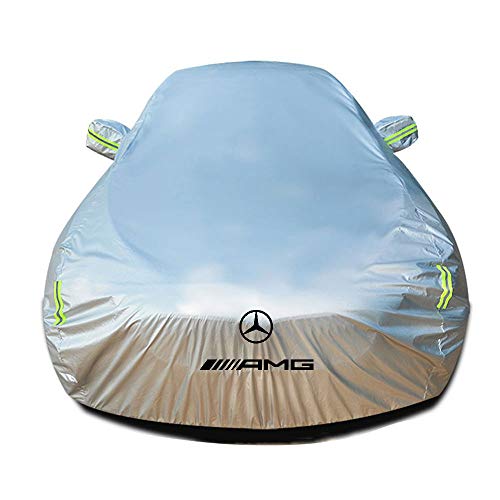 Whitejianpeak Funda para Coche Compatible con Mercedes-AMG GT 63/63S 4MATIC+ 4-Door Coupe, Impermeable Lona Coche Cubierta para Coche Plata Negra Car Carpa con Bolsa de Almacenamiento, Negra/Plateada