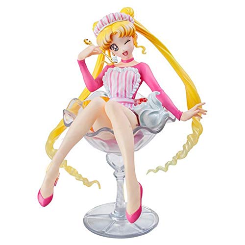 wohenhao Sailor Moon Figura de acción de 20 Aniversario de Sailor Moon Fruit Buffy Helado Sentado Ver.Figura Juguetes Animado Caja de Regalo / 12CM