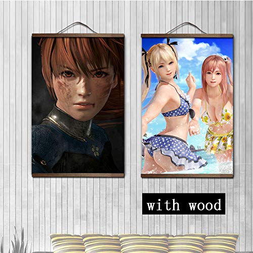 woplmh Dead or Alive Xtreme Doax Poster para HD Poster Decoración de Interiores Pintura con Madera Maciza Colgante Scroll Prints Posters 50x70cm 20x28inch con Marco