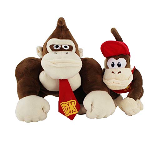 XINQIANG Super Mario de Peluche de Juguete 2 unids/Lote 14-19 cm Super Mario Bros Monkey Donkey Kong y Diddy Kong Juguetes de Peluche Suaves Regalos para niños