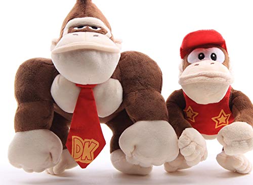 XINQIANG Super Mario de Peluche de Juguete 2 unids/Lote Super Mario Bros Monkey Donkey Kong Diddy Kong de Peluche de Juguete de Dibujos Animados Animales de Peluche 16-22cm Regalo para niños