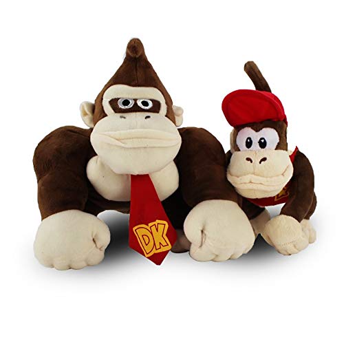 XINQIANG Super Mario de Peluche de Juguete 2 unids/Lote Super Mario Bros Monkey Donkey Kong Diddy Kong Suave Peluche Lindo muñeco de Juguete Regalos para niños