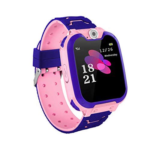 Zeerkeer Reloj Inteligente para Niños,La Musica Smart Watch Phone para niños de 3-12 años Niñas con cámara Ranura para Tarjeta SIM Juego de Pantalla táctil Smartwatch Niños Regalo (Rosa)