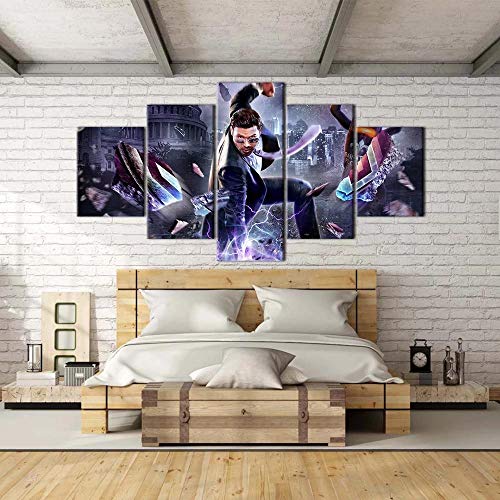 ZHANGGONG 5 Panel Pintura sobre Lienzo Arte de la Pared Fondos de Pantalla modulares Impresión de póster Decoración para el hogar Póster Juego Remasterizado Mural Marco/150X80CM