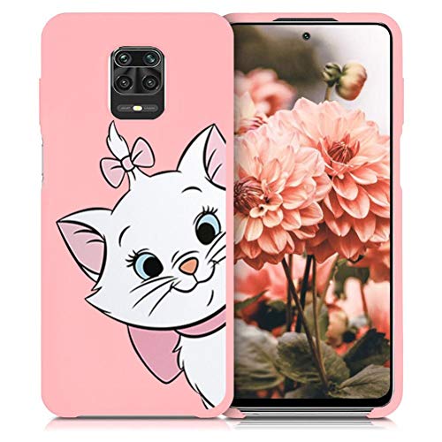 ZhuoFan Funda Xiaomi Redmi Note 9 Pro, Cárcasa Silicona Rosa con Dibujos Diseño Suave Gel TPU Antigolpes de Protector Piel Case Cover Fundas para Movil Redmi Note 9 Pro / 9S, Gato 01