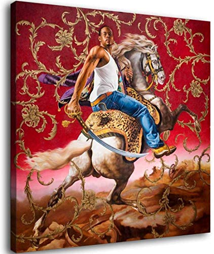 ZRRTTG PóSter Y Estampados 60x90cm Kehinde Wiley Oficial de los húsares decoración del hogar imágenes Presenta decoración de Dormitorio Poste Lienzo Pintura Pared Arte Cuadros Sin Marco