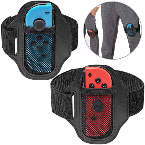 [2 Piezas] Correa de Pierna Compatible con Nintendo Switch Ring Fit Adventure Game, Ajustable Banda Elástica de Movimiento Deportivo para Joy-Con