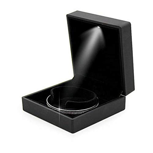 4 Tipos Caja de Exhibición de Joyería con Luz LED, Estuche de Almacenamiento de Joyería para Anillo/Colgante/Pulsera/Collar para Mejor Regalo(Caja de Pulsera)