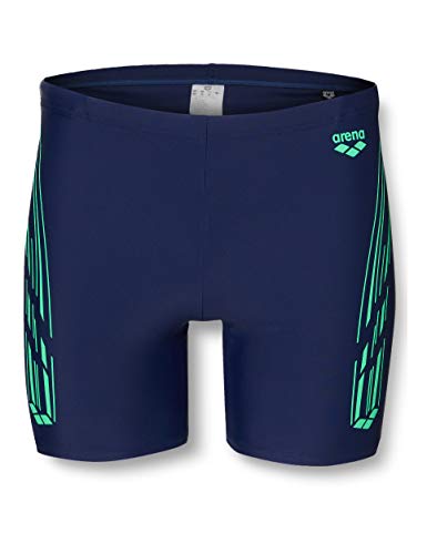 ARENA Bañador Mid Jammer Stamp Midjammer, Hombre, Navy/Golf Green, 80