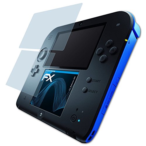 atFoliX Lámina Protectora de Pantalla compatible con Nintendo 2DS Película Protectora, ultra transparente FX Lámina Protectora (Set de 3)