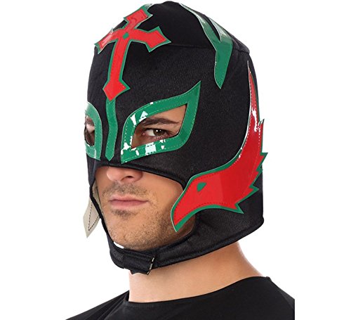 Atosa-34949 Máscara Luchador Enmascarado Mexicano, Color Negro (34949)