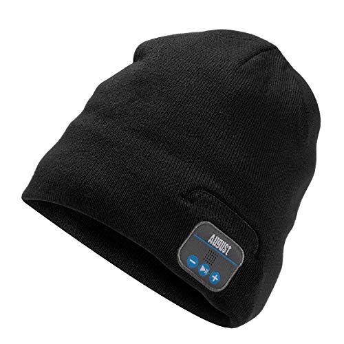 August Gorro de Punto con Bluetooth EPA20 Gorro Invierno Inalámbrico Auricular Regalos Originales Unisex Cálido y Suave Bluetooth Beanie Hat para Deportes al Aire Libre, Regalo Navidad