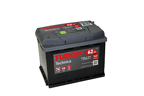 Batería para coche Tudor Exide Technica 62Ah, 12V. Dimensiones: 242 x 175 x 190. Borne izquierda.