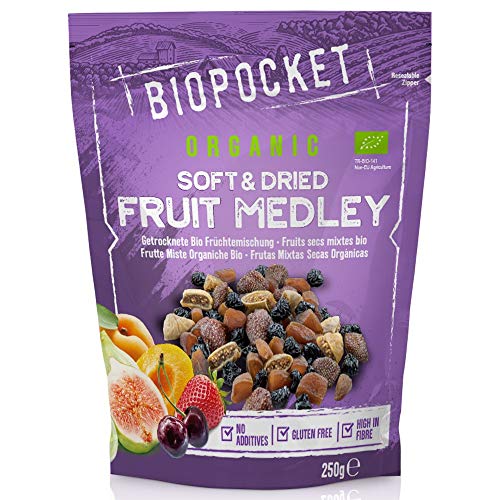 Biopocket - Cóctel de frutas secas ecológicas, 2 bolsas de 250 g