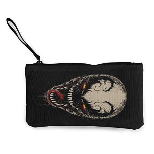 Black Canvas Coin Purse Zipper Printing Small Coin Purse for Woman Cosmetic Bag Multifunction Portable Coin Purse