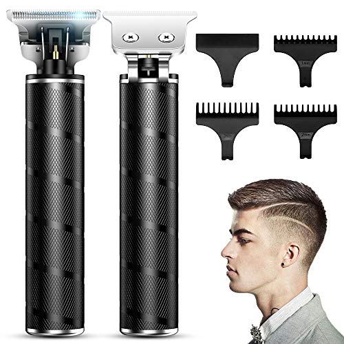 BLISSDAY Máquina de Cortar Pelo，Cortapelos Profesional Hombre Cortador de Pelo Inalámbrico Recargable con Hoja T，Recortadora de Barba de Espacio Cero con 4 Peines-guía para Uso de Hogar y Peluquería